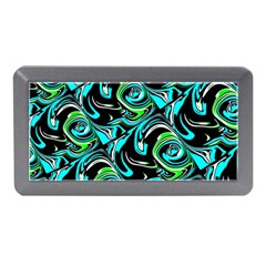 Bright Aqua, Black, And Green Design Memory Card Reader (mini)