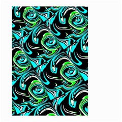 Bright Aqua, Black, And Green Design Small Garden Flag (two Sides) by digitaldivadesigns