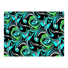 Bright Aqua, Black, And Green Design Double Sided Flano Blanket (mini)  by digitaldivadesigns