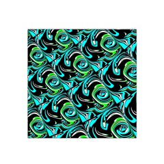 Bright Aqua, Black, And Green Design Satin Bandana Scarf by digitaldivadesigns