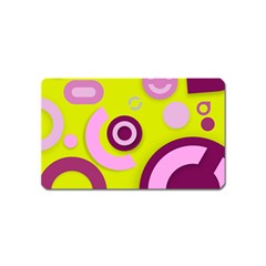 Florescent Yellow Pink Abstract  Magnet (name Card) by OCDesignss