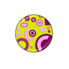 Florescent Yellow Pink Abstract  Hat Clip Ball Marker by OCDesignss