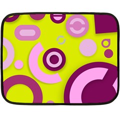 Florescent Yellow Pink Abstract  Fleece Blanket (mini) by OCDesignss