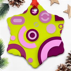 Florescent Yellow Pink Abstract  Ornament (snowflake)  by OCDesignss