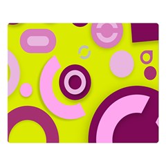 Florescent Yellow Pink Abstract  Double Sided Flano Blanket (large)  by OCDesignss