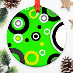 Florescent Green Yellow Abstract  Ornament (round)  by OCDesignss