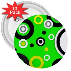 Florescent Green Yellow Abstract  3  Buttons (10 Pack)  by OCDesignss