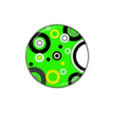 Florescent Green Yellow Abstract  Hat Clip Ball Marker (4 Pack) by OCDesignss