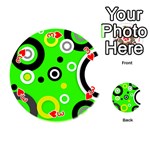 Florescent Green Yellow Abstract  Playing Cards 54 (Round)  Front - Heart3