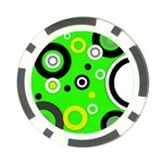 Florescent Green Yellow Abstract  Poker Chip Card Guards Back