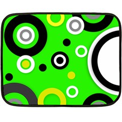 Florescent Green Yellow Abstract  Fleece Blanket (mini) by OCDesignss