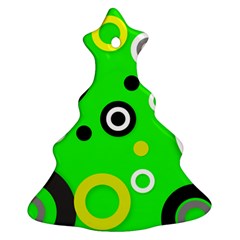 Florescent Green Yellow Abstract  Christmas Tree Ornament (2 Sides) by OCDesignss