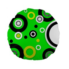 Florescent Green Yellow Abstract  Standard 15  Premium Flano Round Cushions by OCDesignss