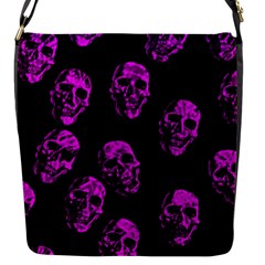 Purple Skulls  Flap Messenger Bag (s)