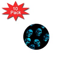 Skulls Blue 1  Mini Magnet (10 Pack)  by ImpressiveMoments