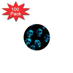 Skulls Blue 1  Mini Buttons (100 Pack)  by ImpressiveMoments