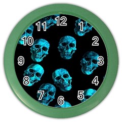 Skulls Blue Color Wall Clocks by ImpressiveMoments