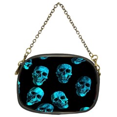 Skulls Blue Chain Purses (two Sides) 