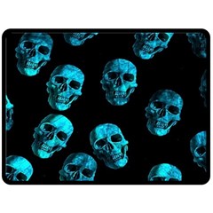 Skulls Blue Fleece Blanket (large)  by ImpressiveMoments