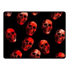 Skulls Red Double Sided Fleece Blanket (small) 