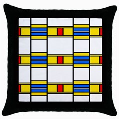 Colorful Squares And Rectangles Pattern Throw Pillow Case (black) by LalyLauraFLM