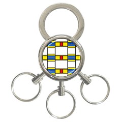 Colorful Squares And Rectangles Pattern 3-ring Key Chain by LalyLauraFLM