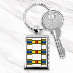 Colorful Squares And Rectangles Pattern Key Chain (rectangle) by LalyLauraFLM