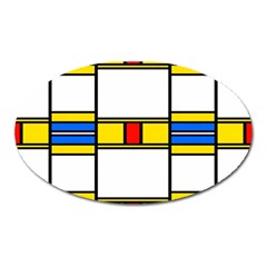 Colorful Squares And Rectangles Pattern Magnet (oval) by LalyLauraFLM