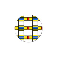 Colorful Squares And Rectangles Pattern Golf Ball Marker by LalyLauraFLM