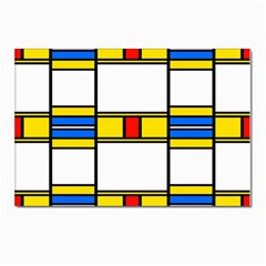 Colorful Squares And Rectangles Pattern Postcards 5  X 7  (pkg Of 10)