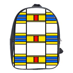 Colorful Squares And Rectangles Pattern School Bag (large) by LalyLauraFLM