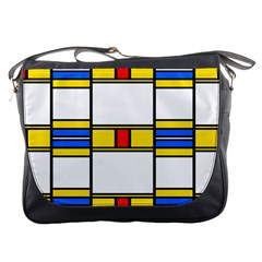 Colorful Squares And Rectangles Pattern Messenger Bag by LalyLauraFLM