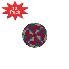 Shapes In Squares Pattern 1  Mini Button (10 Pack)  by LalyLauraFLM