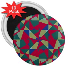 Shapes In Squares Pattern 3  Magnet (10 Pack) by LalyLauraFLM