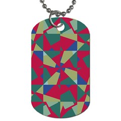 Shapes In Squares Pattern Dog Tag (one Side) by LalyLauraFLM