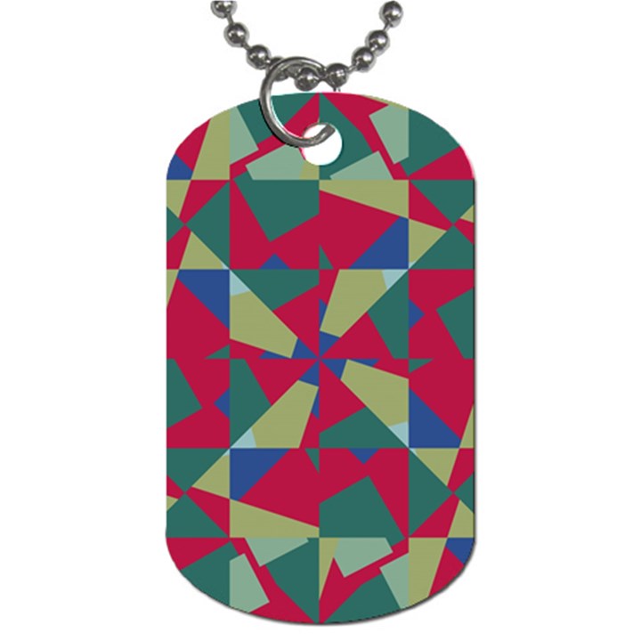 Shapes in squares pattern Dog Tag (One Side)