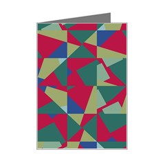 Shapes In Squares Pattern Mini Greeting Card by LalyLauraFLM