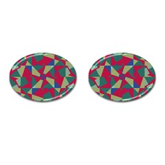 Shapes In Squares Pattern Cufflinks (oval) by LalyLauraFLM