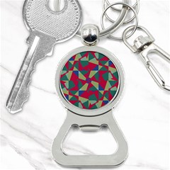 Shapes In Squares Pattern Bottle Opener Key Chain by LalyLauraFLM