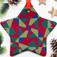 Shapes In Squares Pattern Star Ornament (two Sides) by LalyLauraFLM