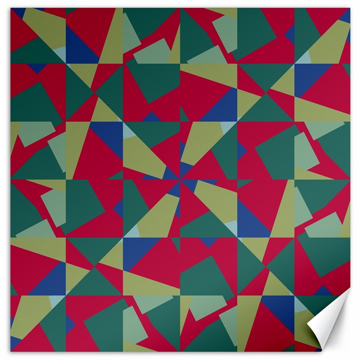 Shapes in squares pattern Canvas 12  x 12 