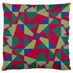 Shapes In Squares Pattern Large Cushion Case (two Sides) by LalyLauraFLM