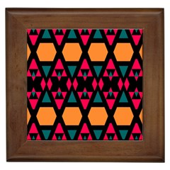 Rhombus And Other Shapes Pattern Framed Tile by LalyLauraFLM