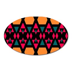 Rhombus And Other Shapes Pattern Magnet (oval) by LalyLauraFLM