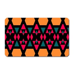 Rhombus And Other Shapes Pattern Magnet (rectangular) by LalyLauraFLM