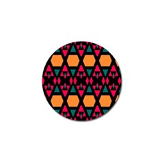 Rhombus And Other Shapes Pattern Golf Ball Marker by LalyLauraFLM