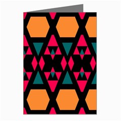 Rhombus And Other Shapes Pattern Greeting Cards (pkg Of 8) by LalyLauraFLM