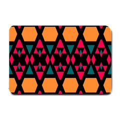 Rhombus And Other Shapes Pattern Small Doormat by LalyLauraFLM