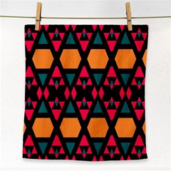 Rhombus And Other Shapes Pattern Face Towel by LalyLauraFLM