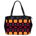 Rhombus and other shapes pattern Oversize Office Handbag (2 Sides) Front